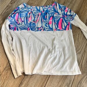 Lilly Pulitzer Girls Finn Top in “Red Right Return” Size L